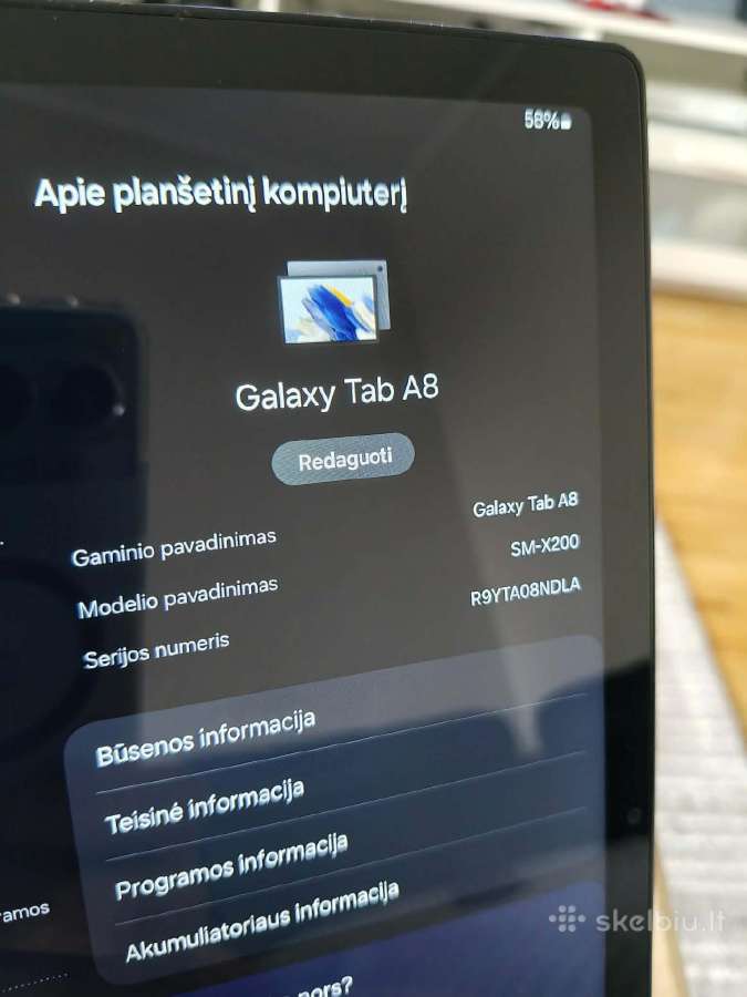 Samsung Galaxy Tab A8“ (wi-fi)64gb 4gb RAM - nuotraukos Nr. 7