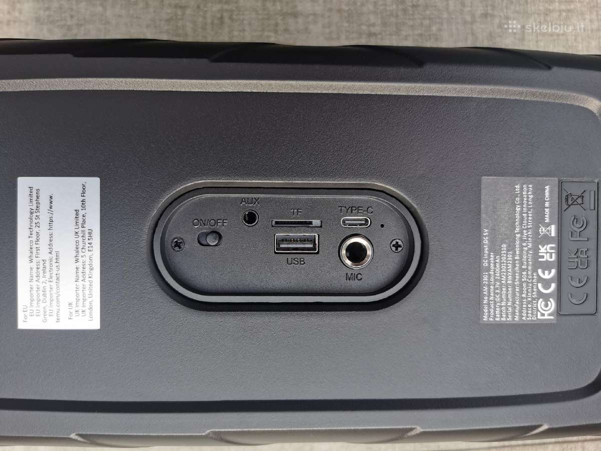 Nešiojama Bluetooth kolonėlė Am-2301 su Fm, Usb, T - nuotraukos Nr. 6