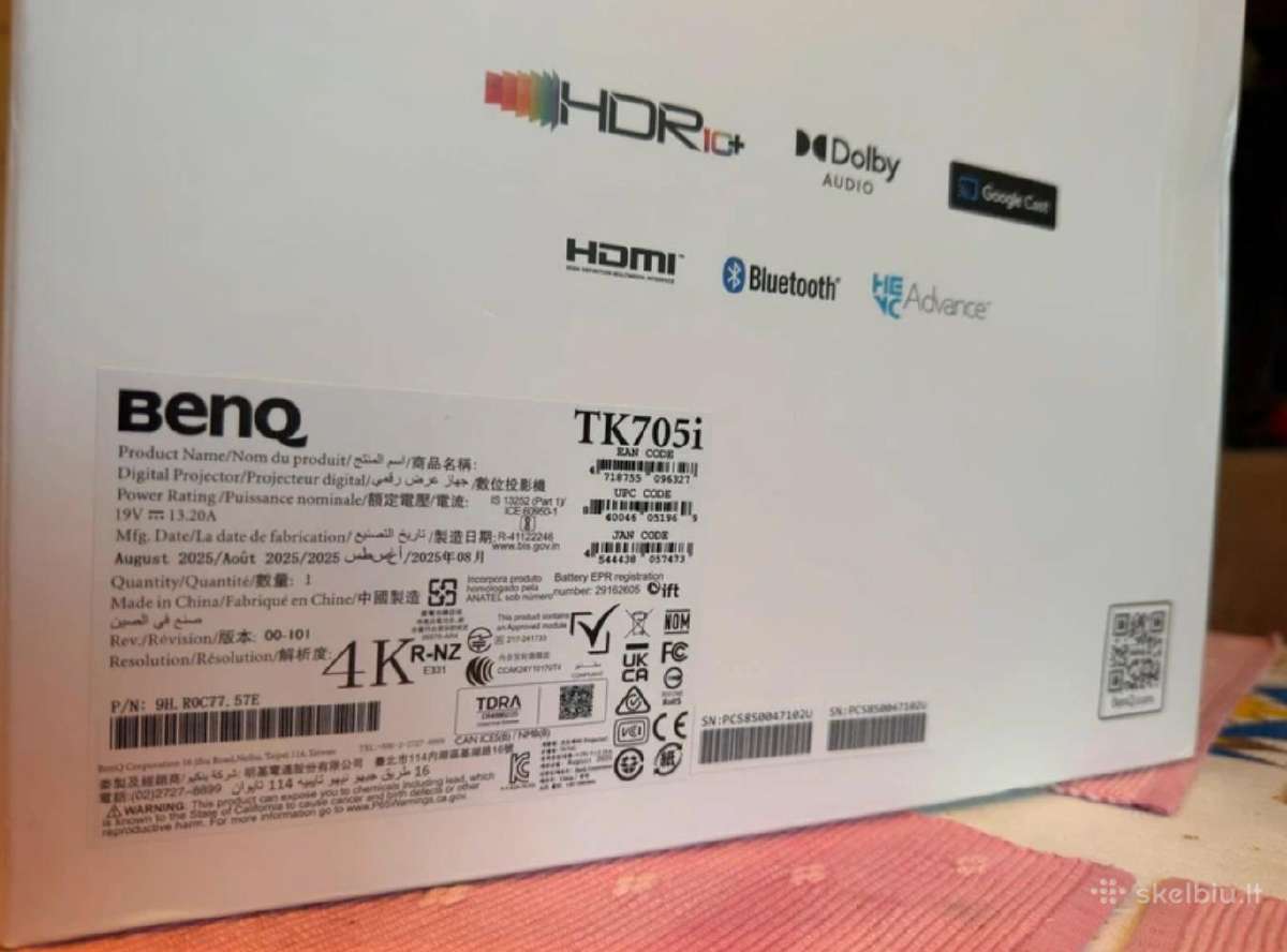 Benq Tk705 projektorius - nuotraukos Nr. 12