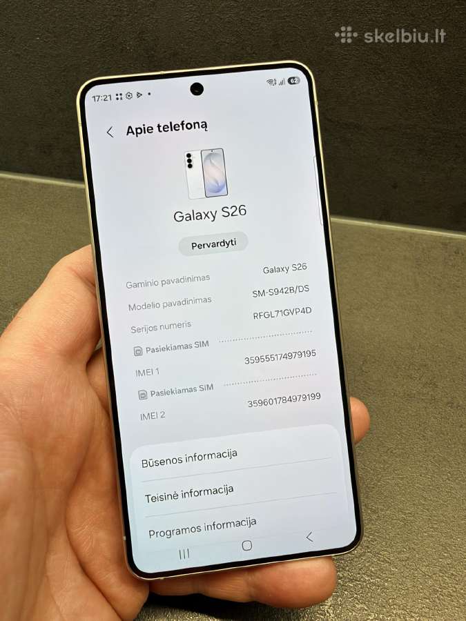 Samsung Galaxy S26, White 256/12gb - nuotraukos Nr. 9