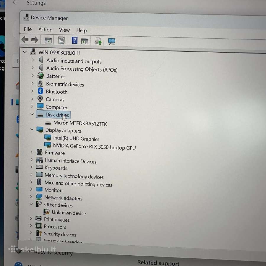 Lenovo Thinkpad T15p Gen3 i7-12700h Rtx 3070 - nuotraukos Nr. 7