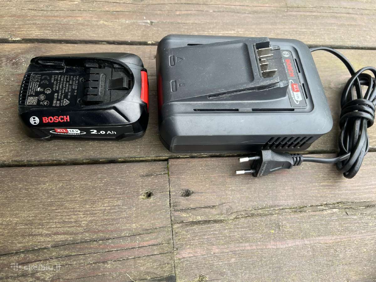18v Bosch pakrovėjo ir baterijos komplektas - nuotraukos Nr. 2