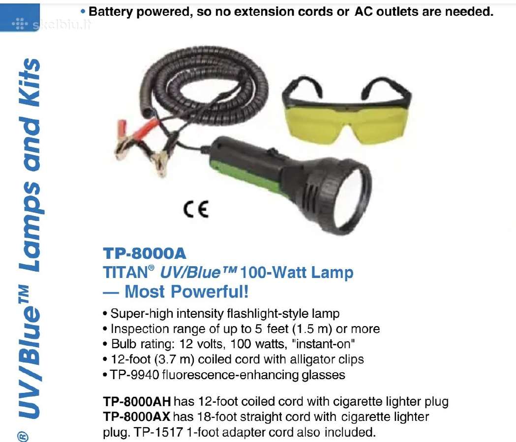 Uv lempa Tracerline Titan Tp-8000 - nuotraukos Nr. 11