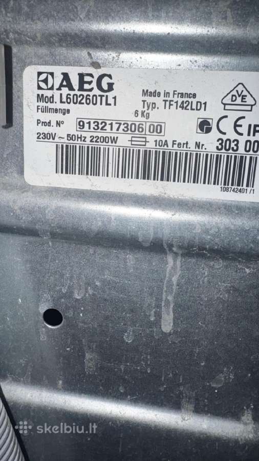 Aeg L60260tl1 skalbimo mašina iš viršaus, 6 kg - nuotraukos Nr. 2