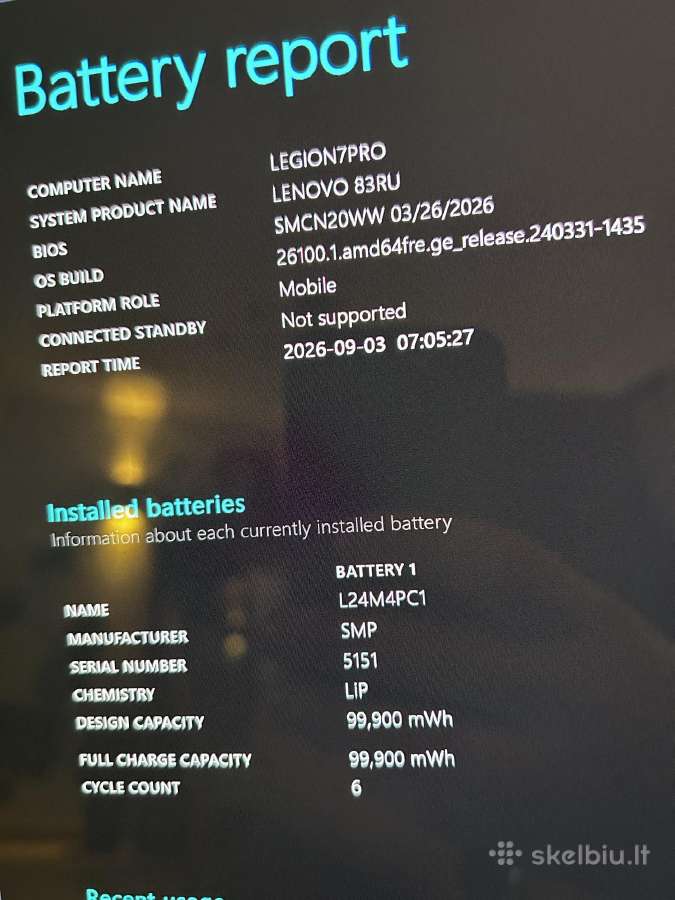 Parduodamas Lenovo Legion 7 pro su garantija - nuotraukos Nr. 3