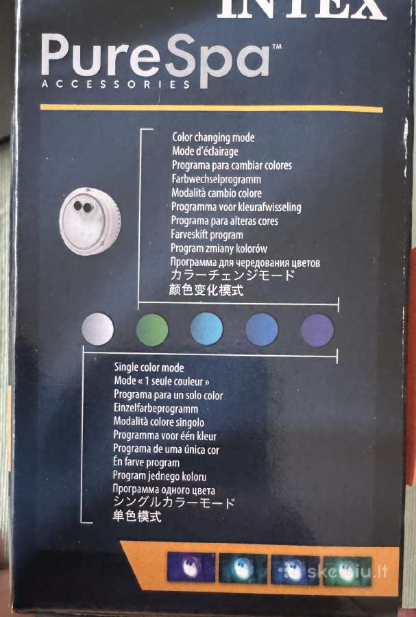 Daugiaspalvė LED lempa Spa Intex, #28503 - nuotraukos Nr. 10