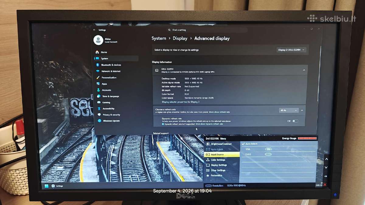 Dell 21,5" E2211h - nuotraukos Nr. 2