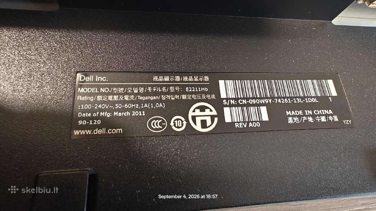 Dell 21,5" E2211h - nuotraukos Nr. 4