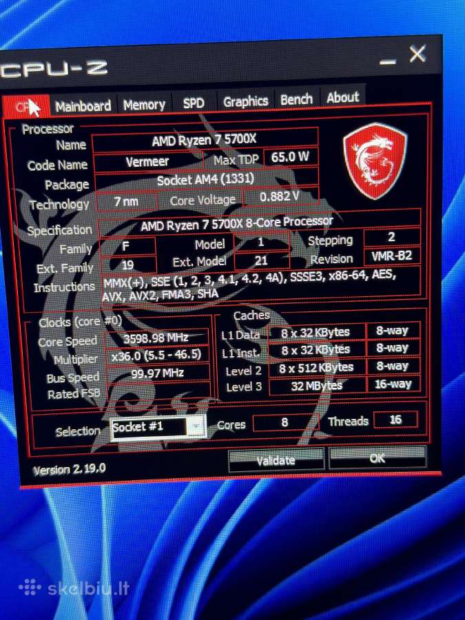 Gaming Pc Ryzen 7 5700x + Rx 6800 16gb 32gb 1tb - nuotraukos Nr. 10