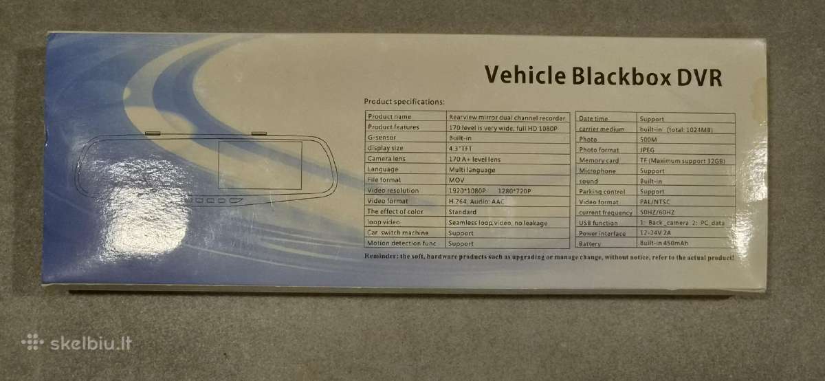 Auto Vaizdo Registratorius/veidrodis Blackbox Dvr - nuotraukos Nr. 3