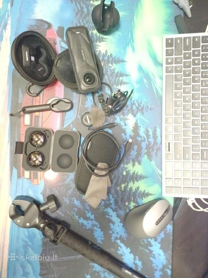 Insta 360 x5 motorcycle su insta mic air - nuotraukos Nr. 2