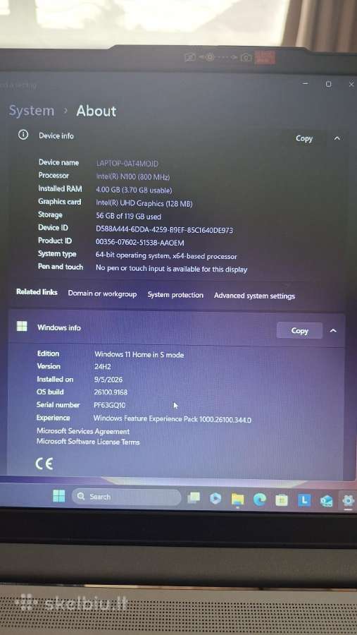 Lenovo Ip Slim 3i 15,6" Artic Grey - nuotraukos Nr. 7