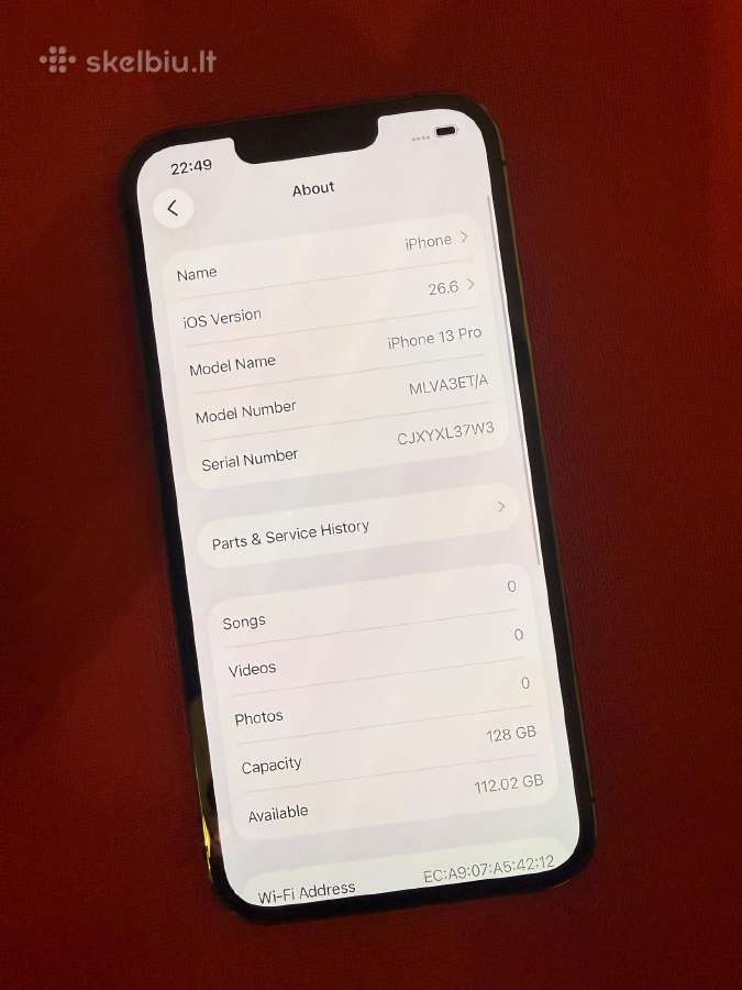 iPhone 13 pro 128gb - nuotraukos Nr. 7