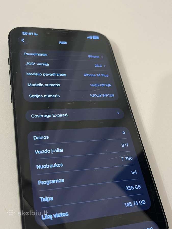 iPhone 14 Plus 256gb 84% Baterija - nuotraukos Nr. 5