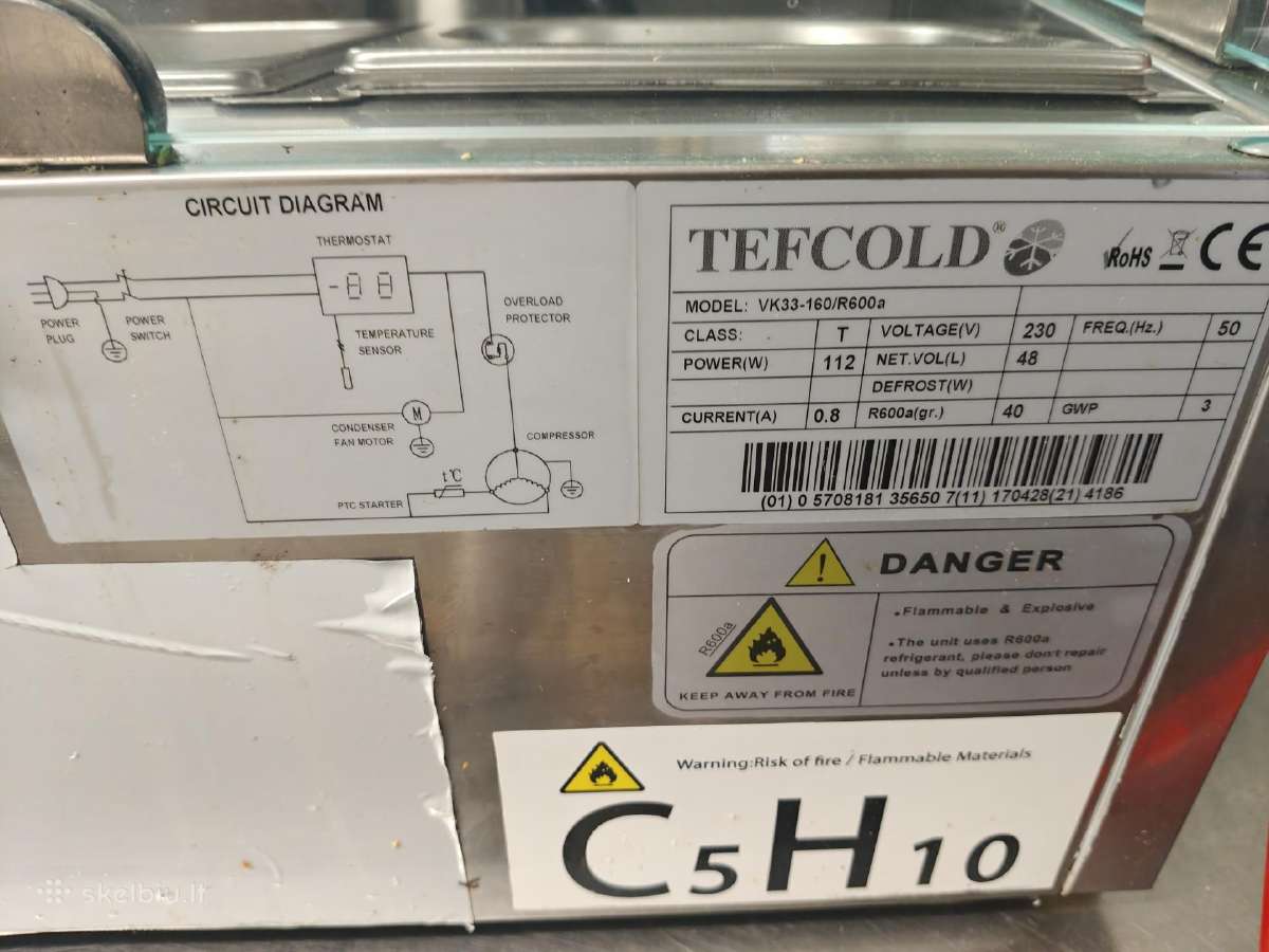 Šaldoma produktų vitrina Tefcold vk33-160/r600a - nuotraukos Nr. 4