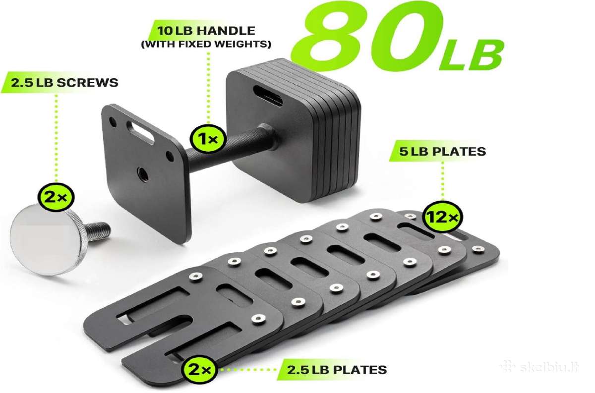 Reguliuojami hanteliai 2 x 24 kg - nuotraukos Nr. 2