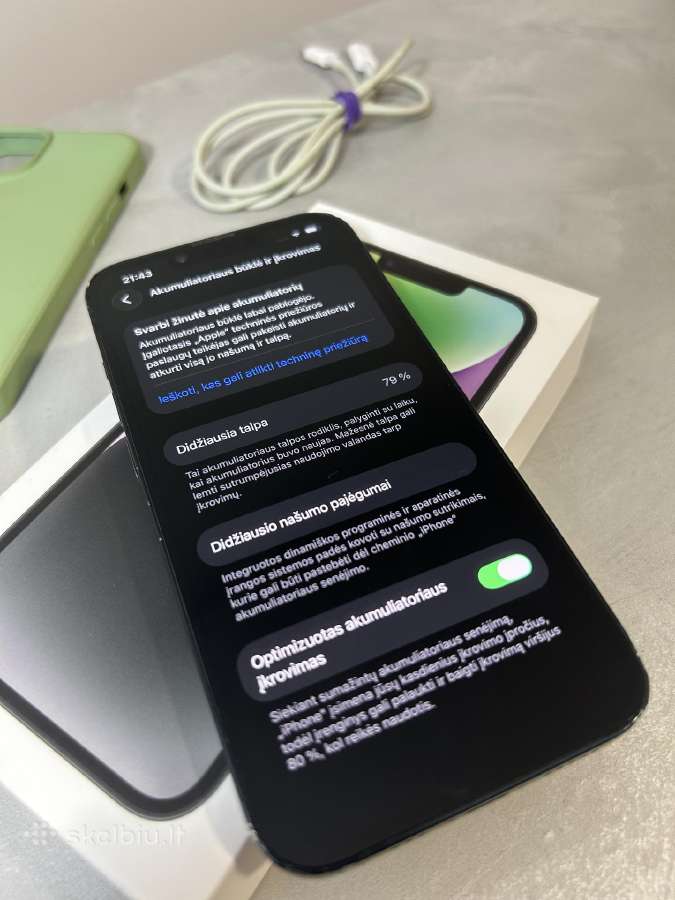 iPhone 14 128gb 79% black - nuotraukos Nr. 12