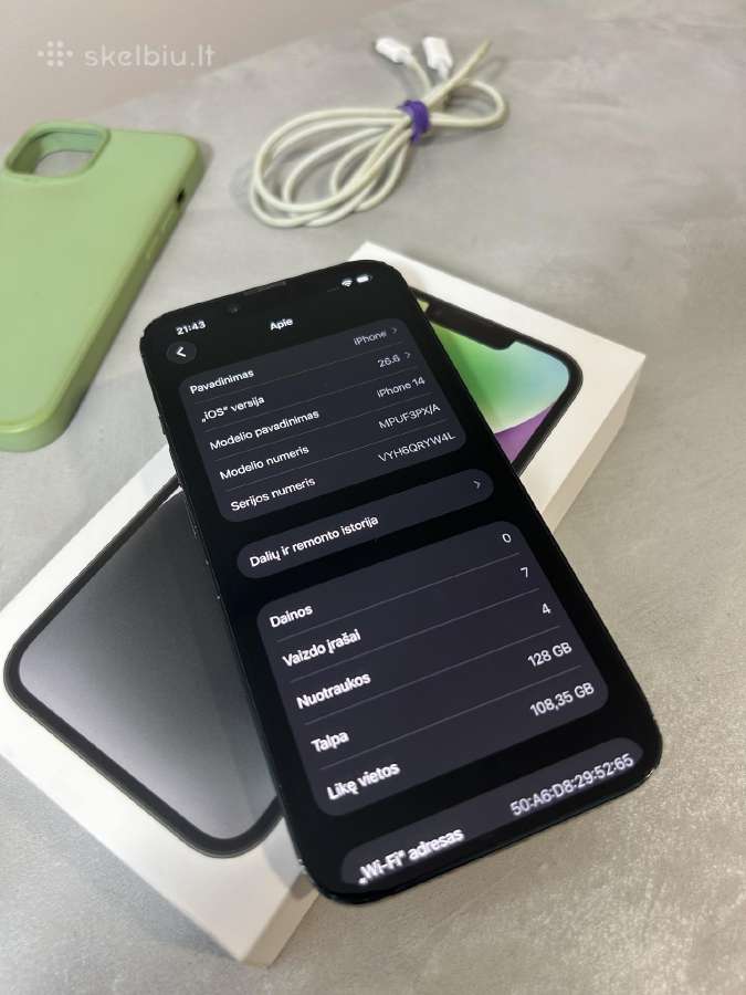 iPhone 14 128gb 79% black - nuotraukos Nr. 9