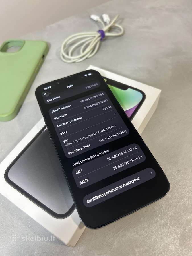 iPhone 14 128gb 79% black - nuotraukos Nr. 10