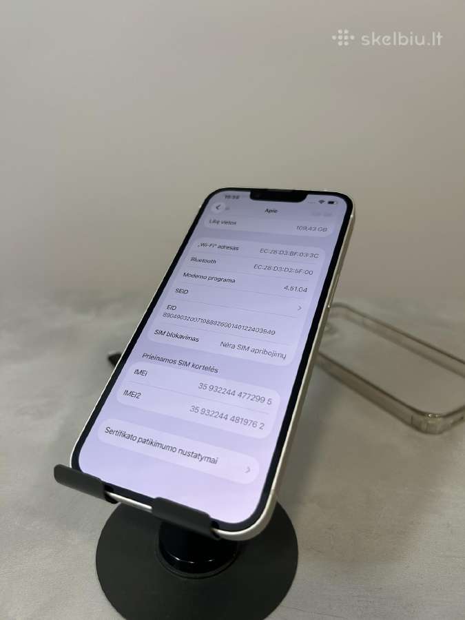 iPhone 14 128gb 79% White - nuotraukos Nr. 9