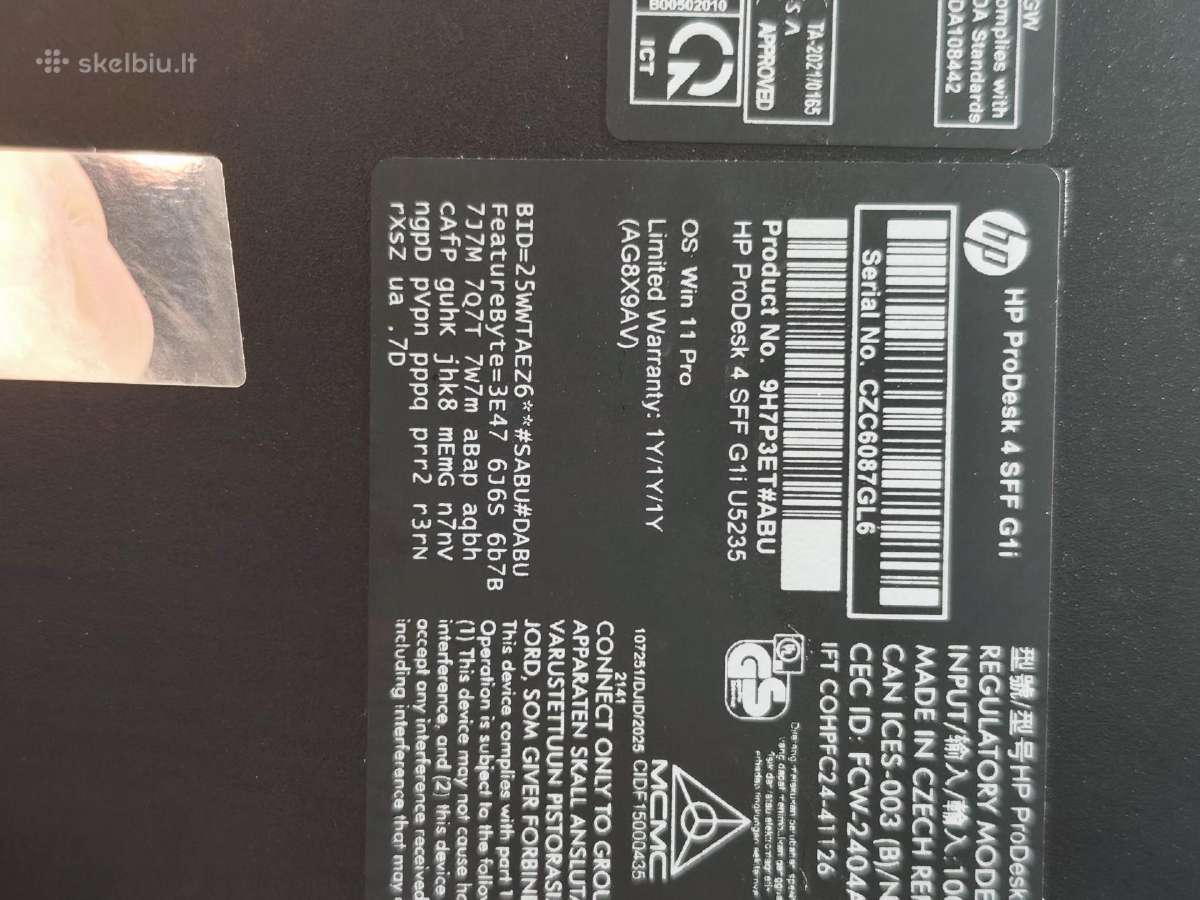 Hp Prodesk 4 Sff G1i ultra5-235, 16gb 500ssd - nuotraukos Nr. 6