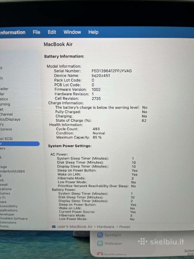 MacBook Air 2020 M1 16gb RAM 512gb SSD - nuotraukos Nr. 13
