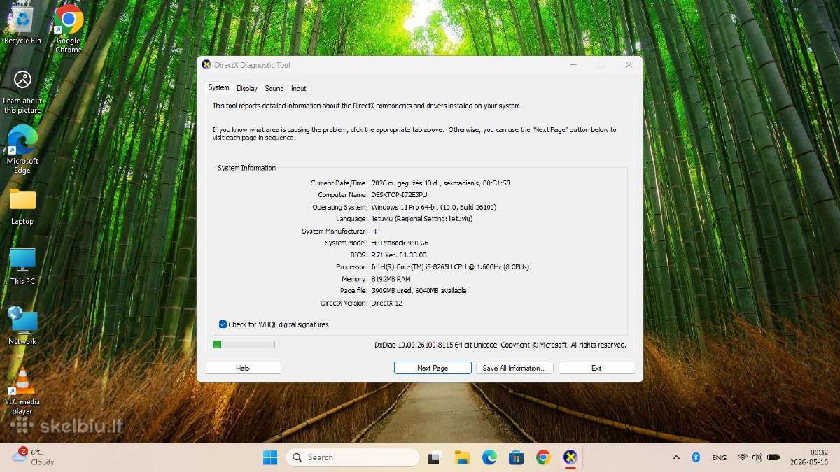 Hp probook 440 G6 i5 8gb 256ssd - nuotraukos Nr. 4