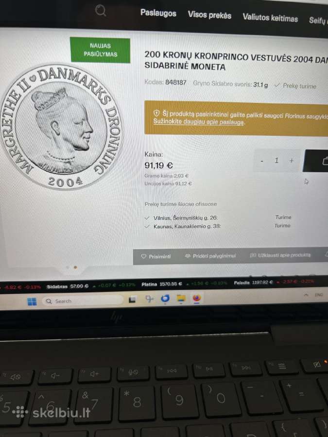 Sidabrine moneta 1 oz uncija - nuotraukos Nr. 8