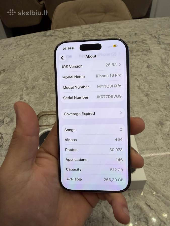iPhone 16 pro, 512gb 90% baterija - nuotraukos Nr. 3