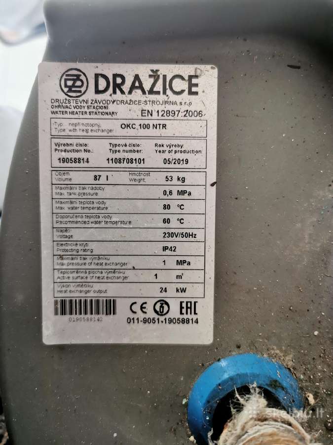 Drazice Okc 100 Ntr boileris dujiniam katilui - nuotraukos Nr. 3