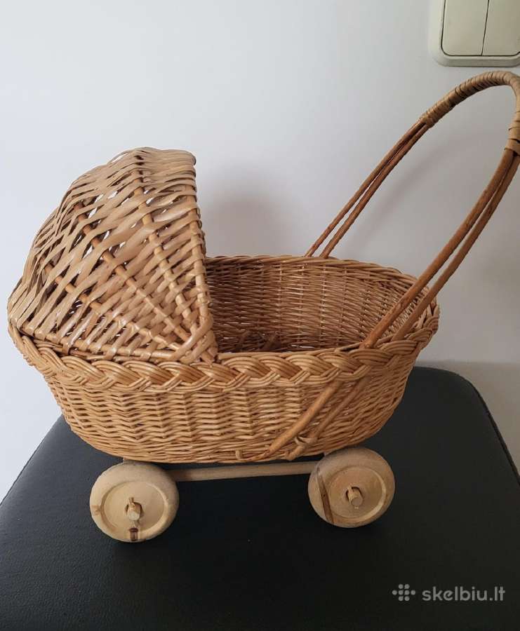 Vintažinio stiliaus pintas vežimėlis - nuotraukos Nr. 2