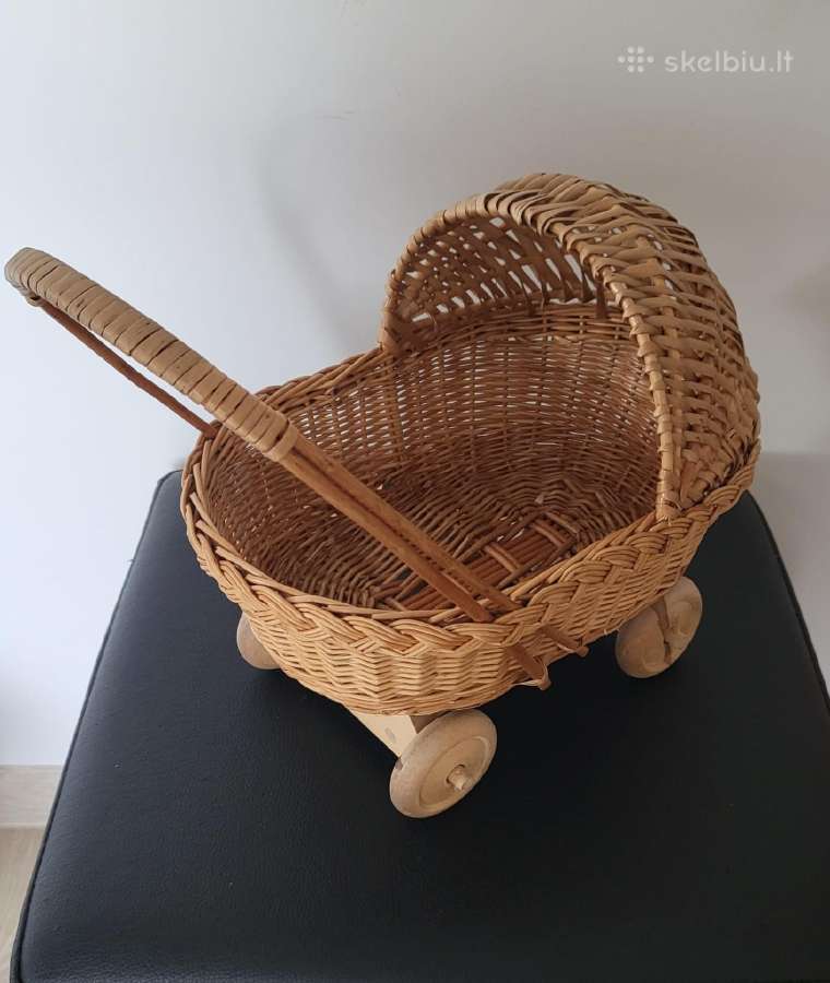 Vintažinio stiliaus pintas vežimėlis - nuotraukos Nr. 5