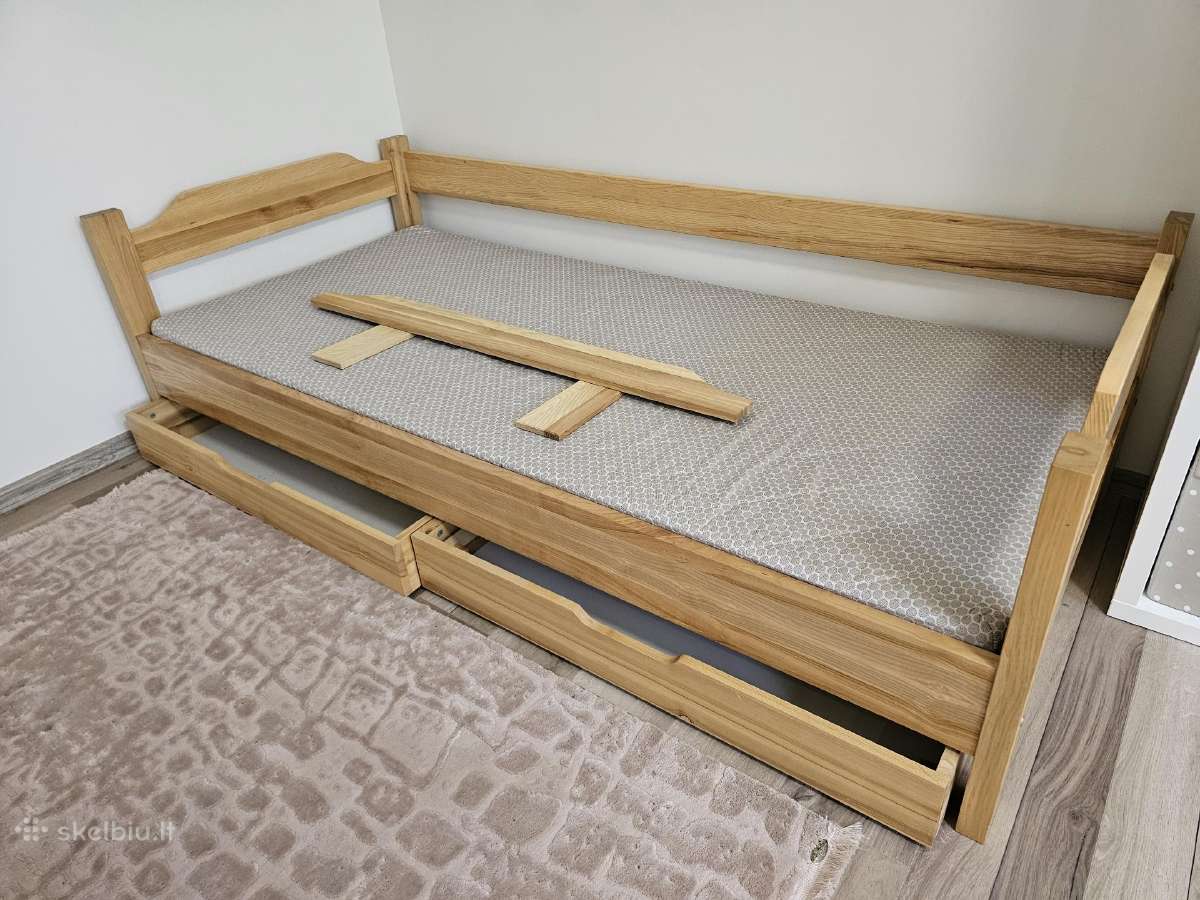 Pagal užsakymą darytos viengulės uosio lovos - nuotraukos Nr. 8