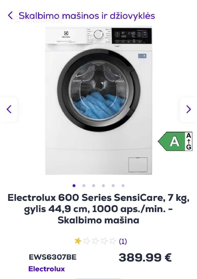 Electrolux 600 Series Sensicare, 7 kg - nuotraukos Nr. 6