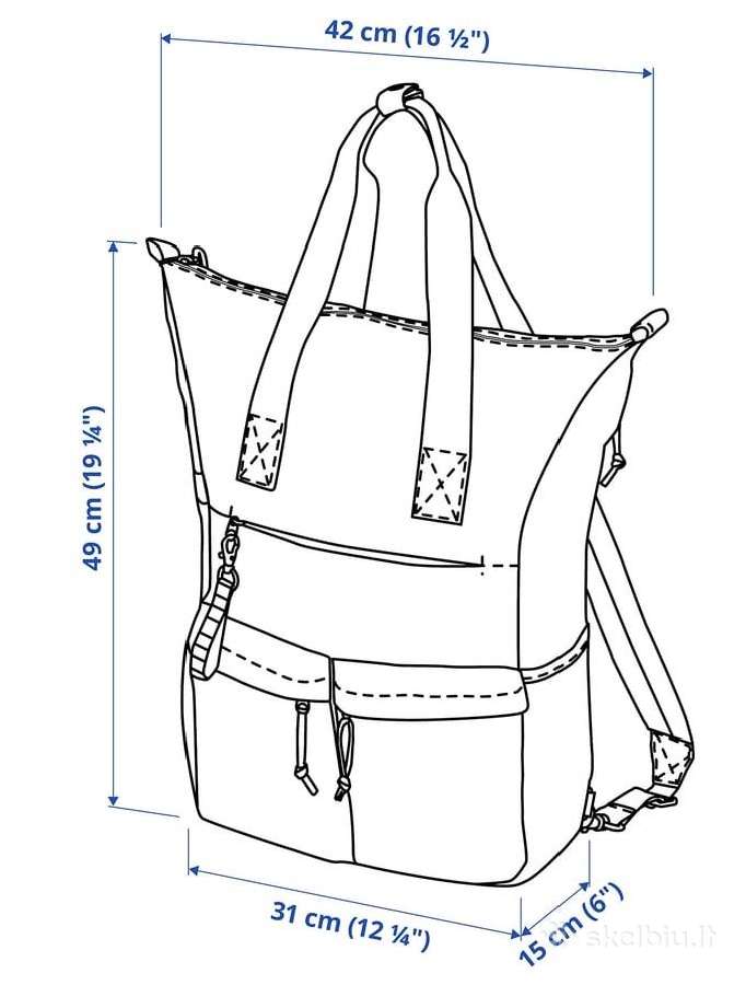 Kuprinė Backpack Världens Ikea, black, 26l - nuotraukos Nr. 3