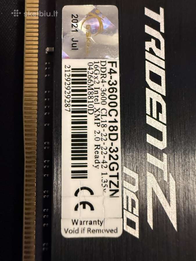 G.skill trident zneo rgb 32gb ddr4 3600mhz cl18 - nuotraukos Nr. 4