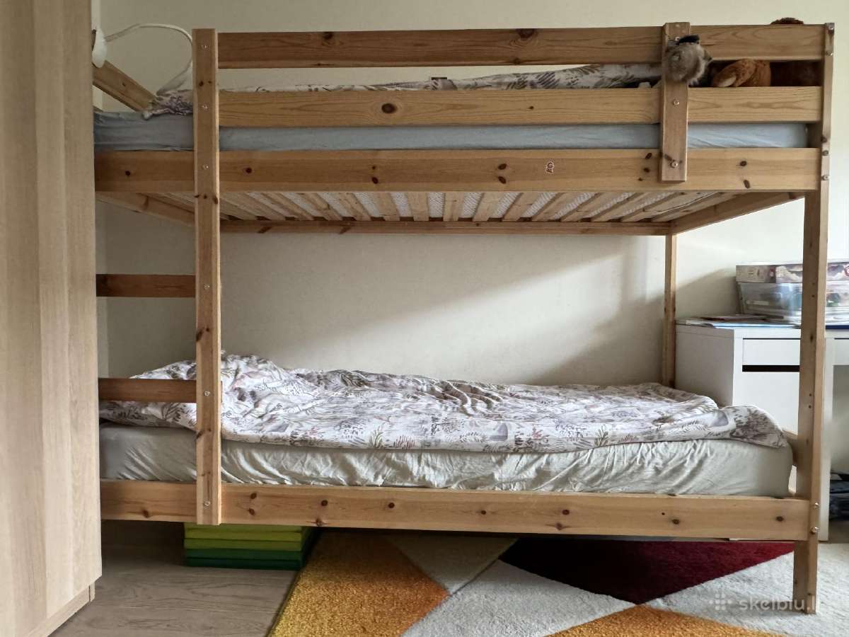 Ikea dviaukštė medinė lova Mydal - nuotraukos Nr. 2