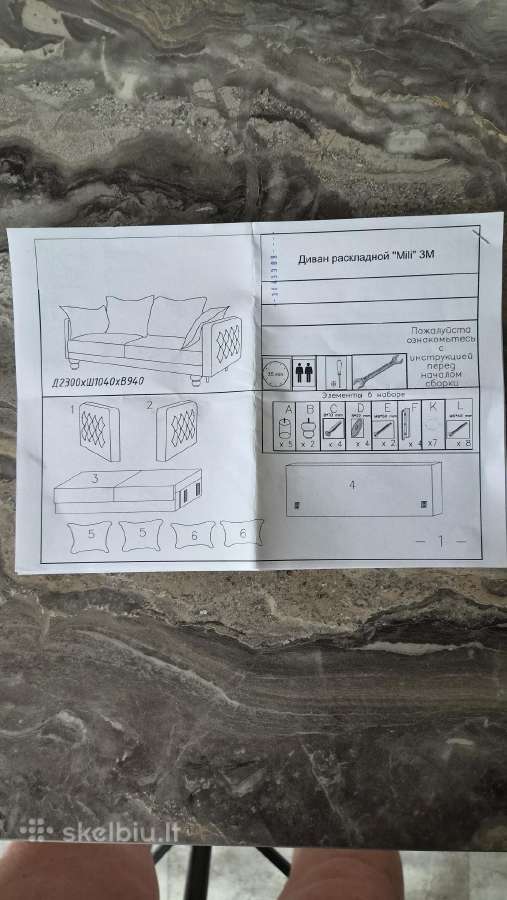 Išskleidžiama sofa „mili“ 3m - nuotraukos Nr. 9