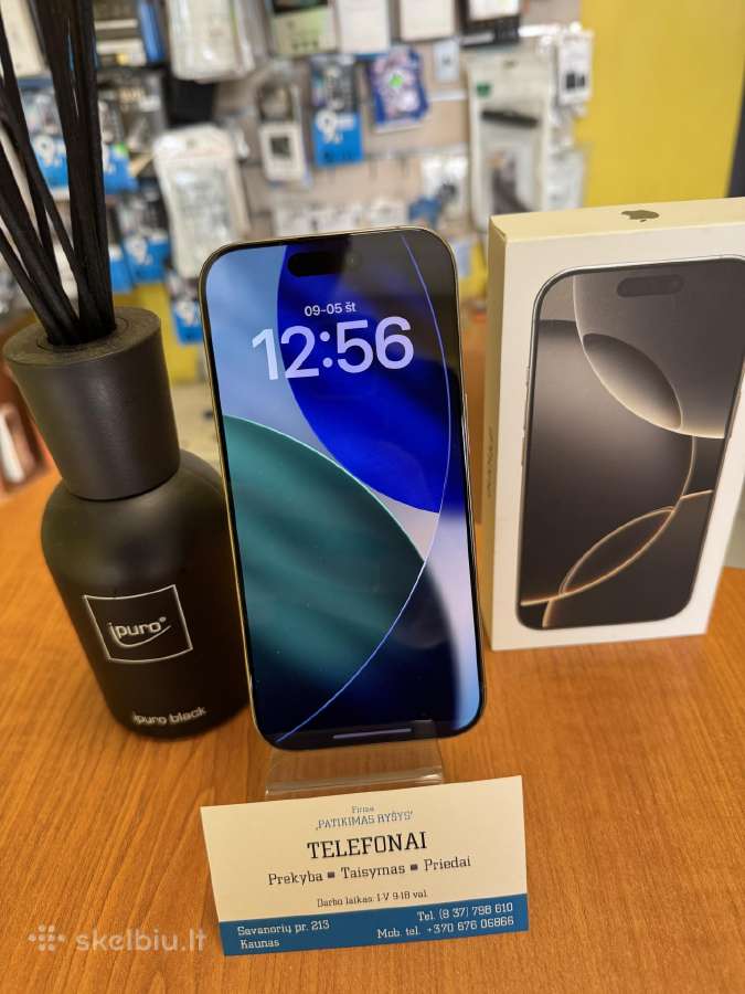 iPhone 16pro 128gb Natural Titan Su Garantija - nuotraukos Nr. 2