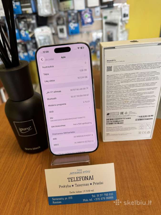 iPhone 16pro 128gb Natural Titan Su Garantija - nuotraukos Nr. 4