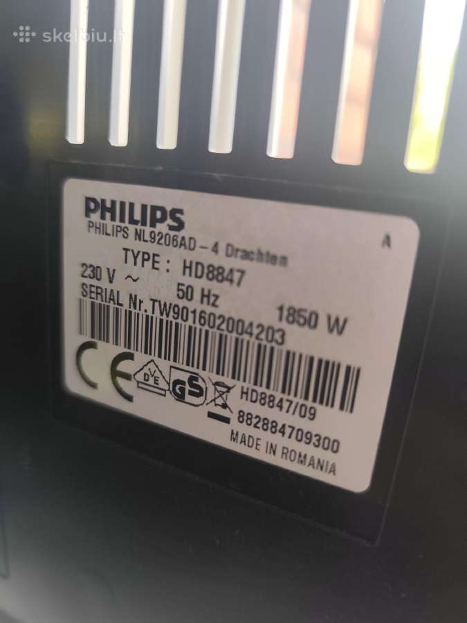 Automatinis Philips Saeco Hd8847/09 kavos aparatas - nuotraukos Nr. 6