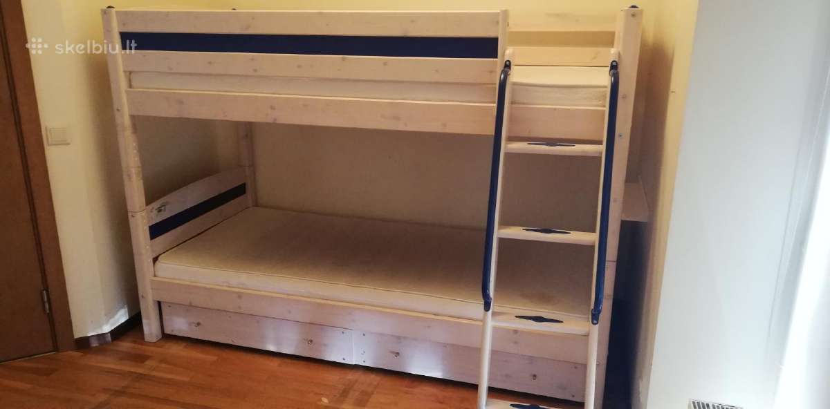 Medinė dviaukštė Ikea Ribba lova su stalčiais - nuotraukos Nr. 2