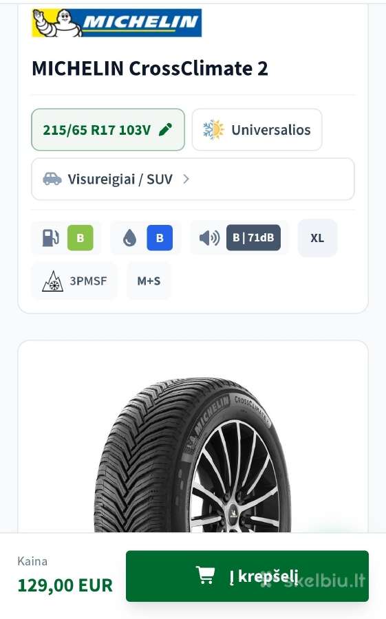 Michelin padangos 215/65 R17 - nuotraukos Nr. 6