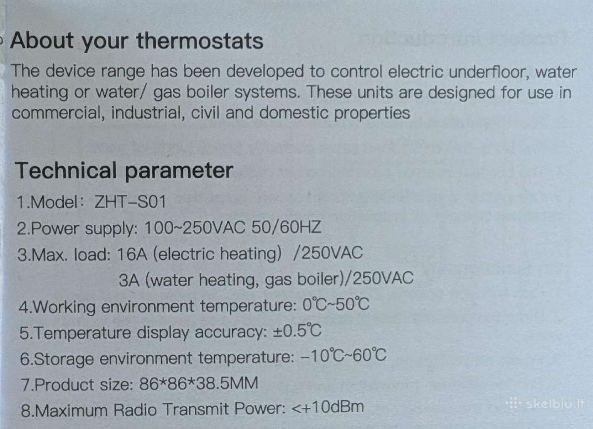 Moes Zigbee grindų šildymo termostatas 16a - nuotraukos Nr. 4