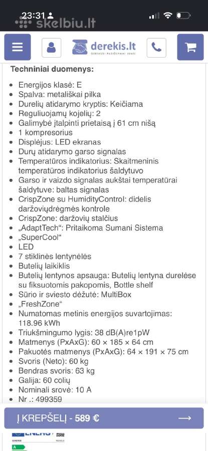 Saldytuvas - nuotraukos Nr. 6