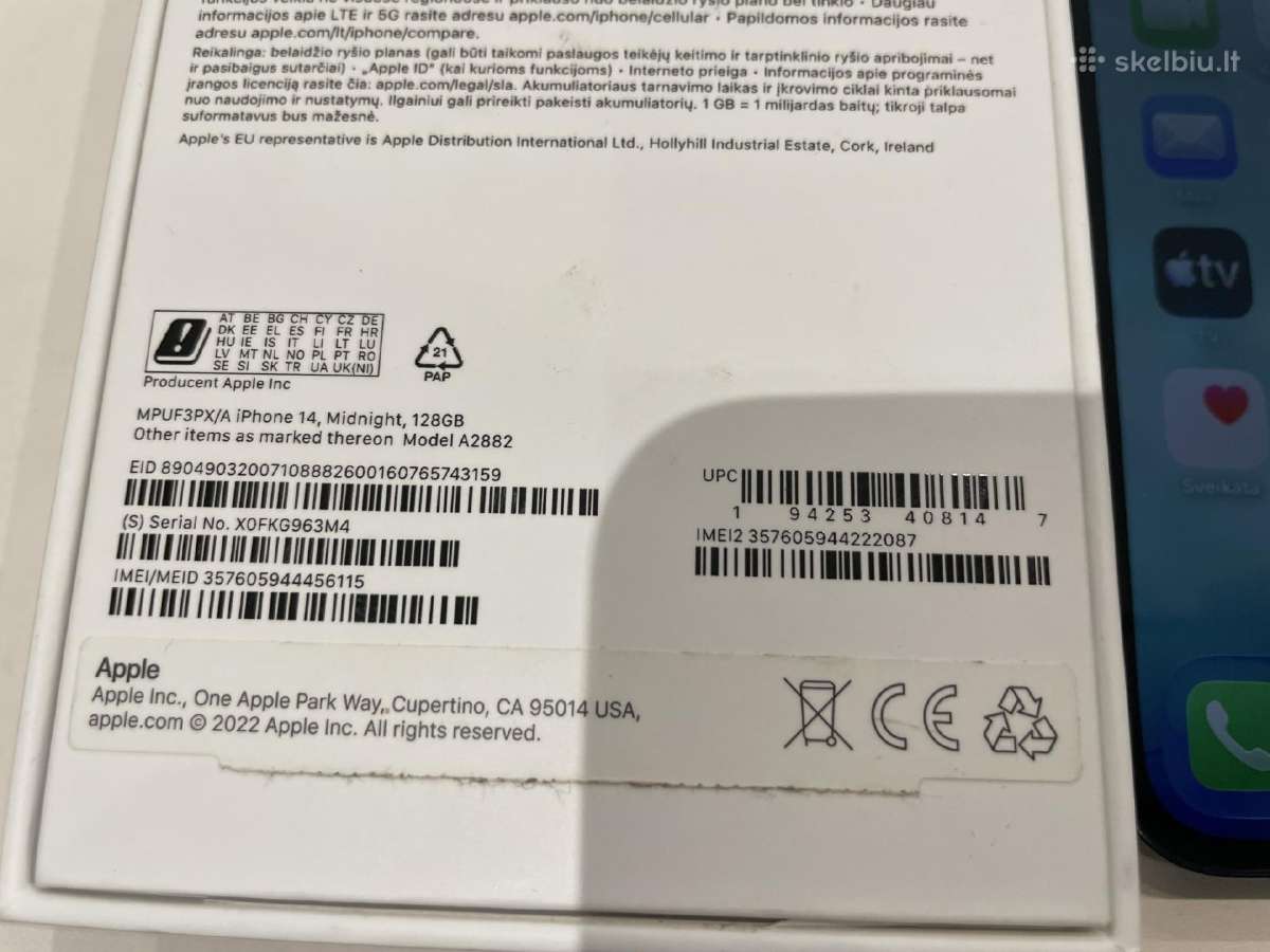 iPhone 14 128gb - nuotraukos Nr. 4