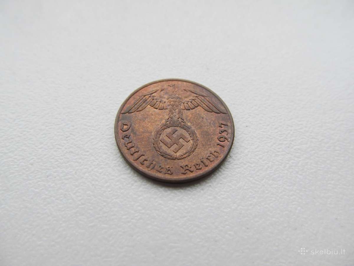 1 reichspfennig , Vokietija , 1937 A - nuotraukos Nr. 2