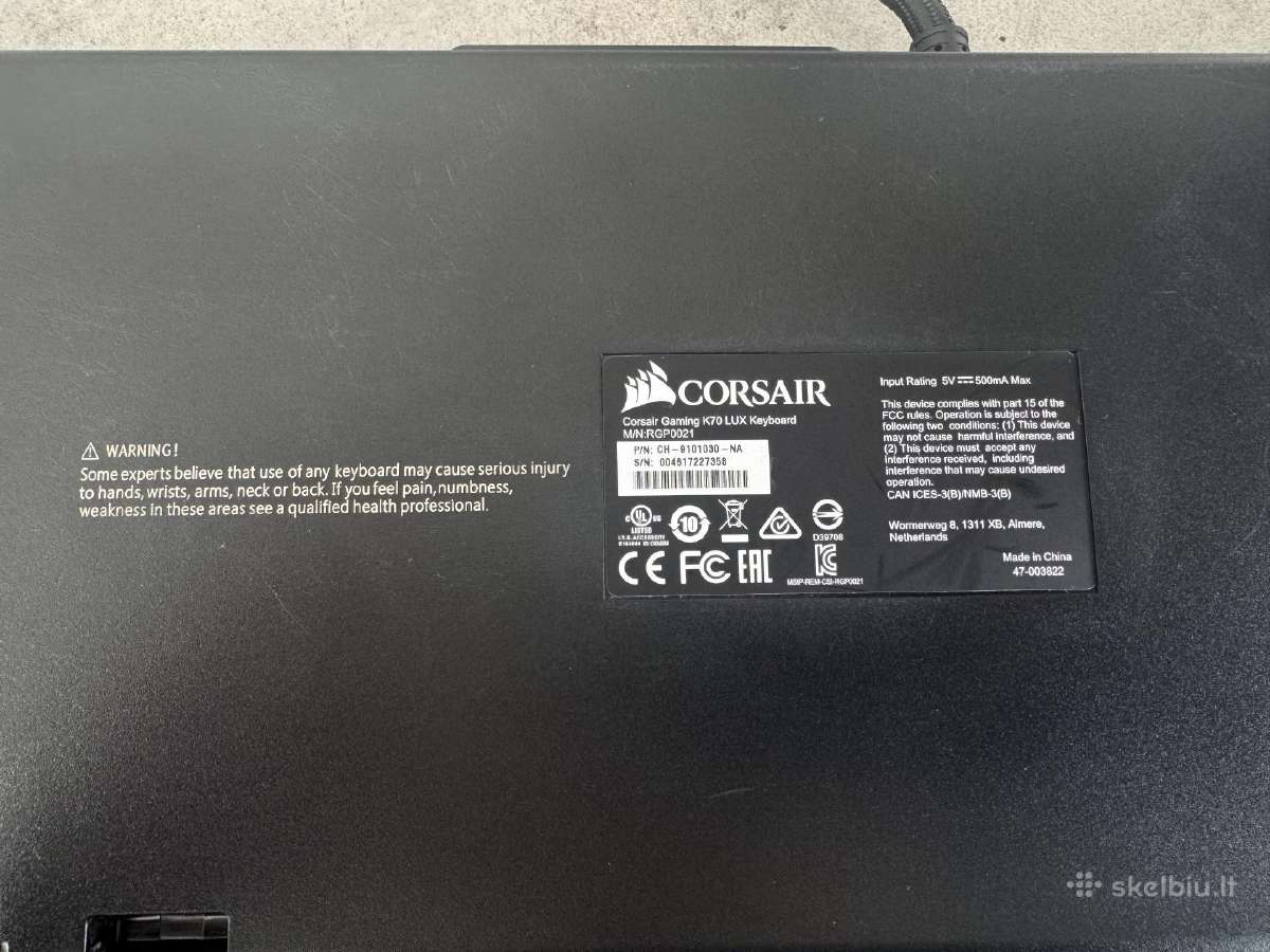 Corsair K70 Lux mechaninė gaming klaviatūra - nuotraukos Nr. 10