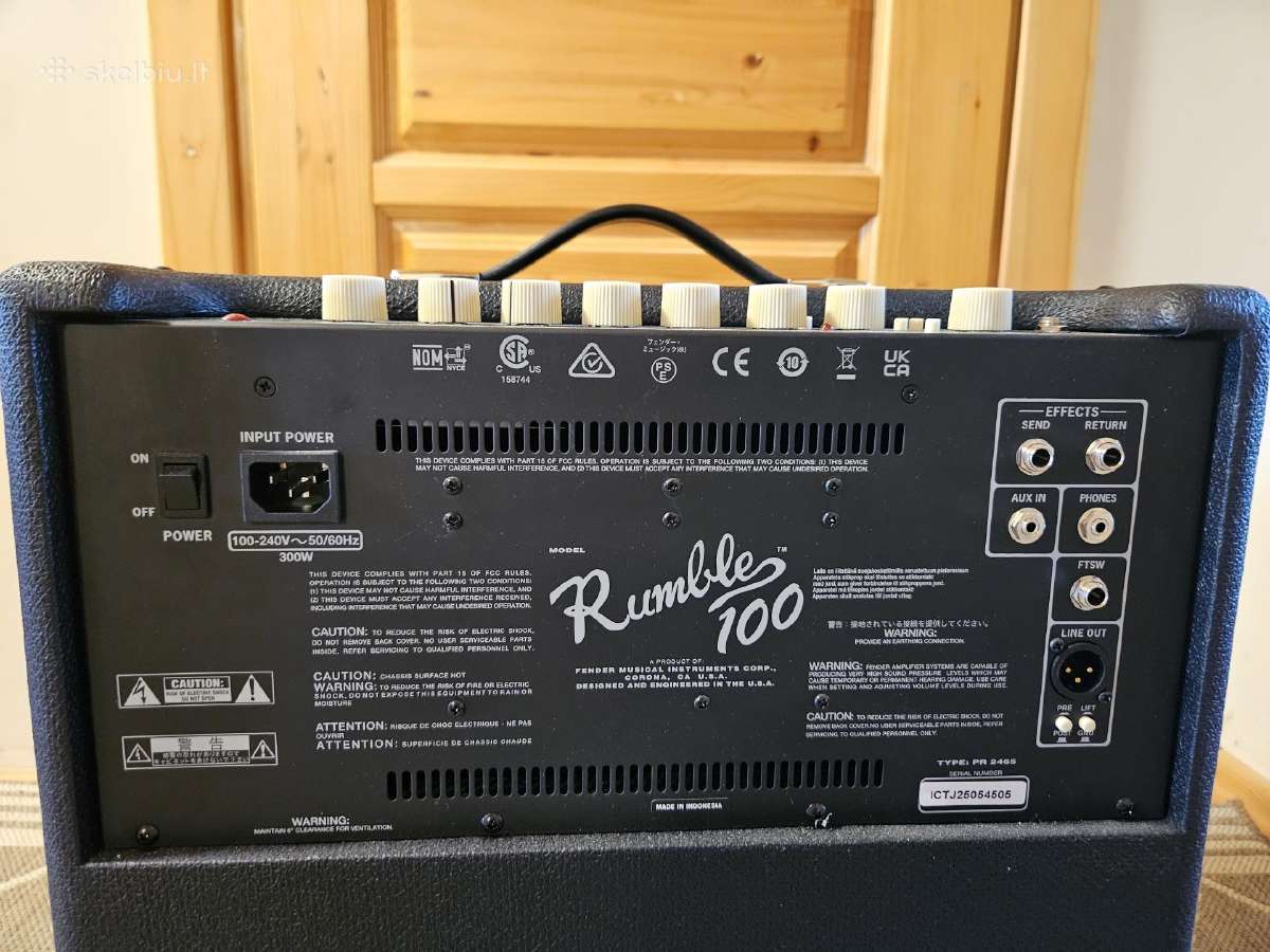 Kubas bosinei gitarai Fender Rumble 100 V3 - nuotraukos Nr. 4