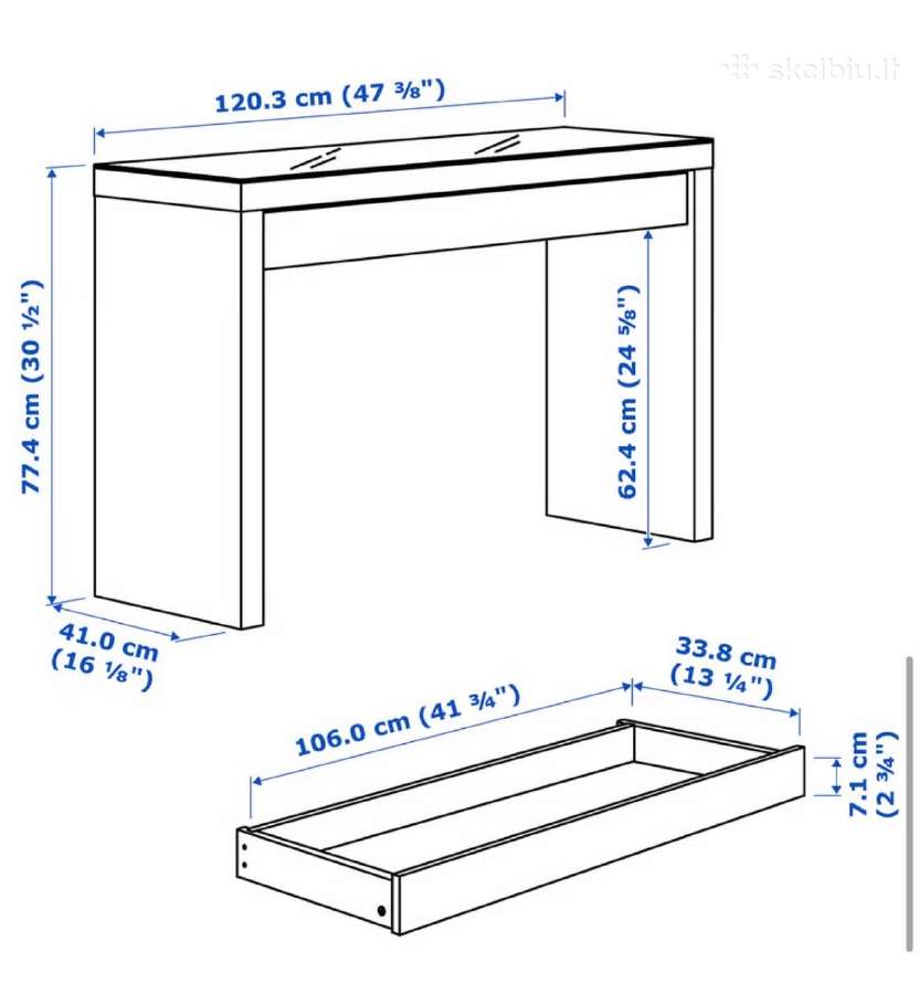 Malm tualetinis staliukas ikea - nuotraukos Nr. 2